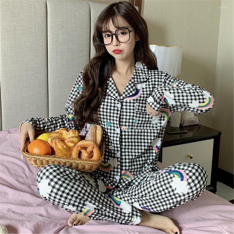 

Women's Sleepwear Pajamas Suit WomenLong-sleeved Nightgown For FemaleTrousersAutumn Cotton Long Sleeve Ladies Women, Gray