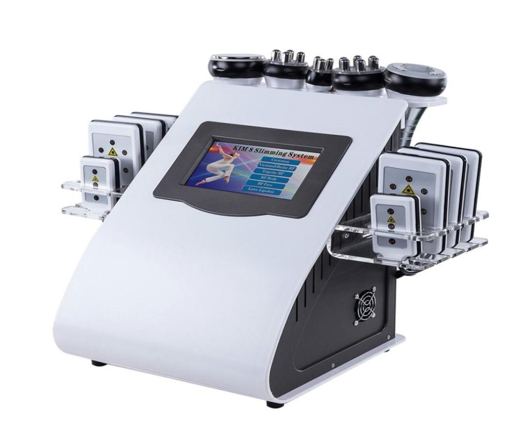 

New Arrival 6 In 1 40K Ultrasonic Cavitation Vacuum Radio Frequency Laser 8 Pads lipo Laser Slimming Machine for home use 6 orders9385882