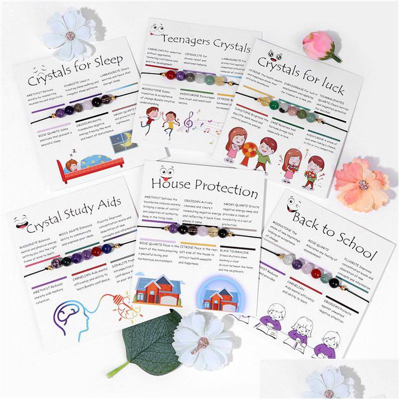 

Charm Bracelets Handmade Crystal Anxiety Bracelet Amethyst Stone Beaded Wax Rope Couple Uni Lucky Jewelry Friendship Drop Delivery Dhw4Q