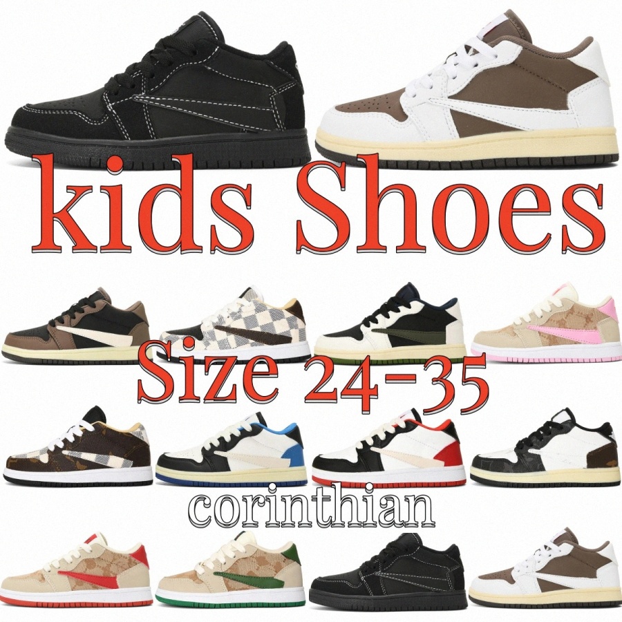 

Kids shoes 1 basketball 1s travis sneakers designer low boys girls outdoor Children Running Trainers mocha Black Phantom Sneaker big kid youth54I5#