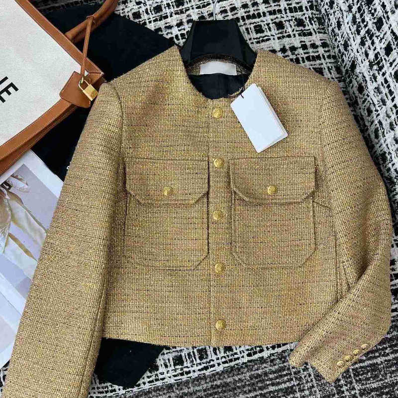 

Women' Jackets Designer 2023 New High end Dress Temperament Celebrity Style Coat KHBB, Gold2