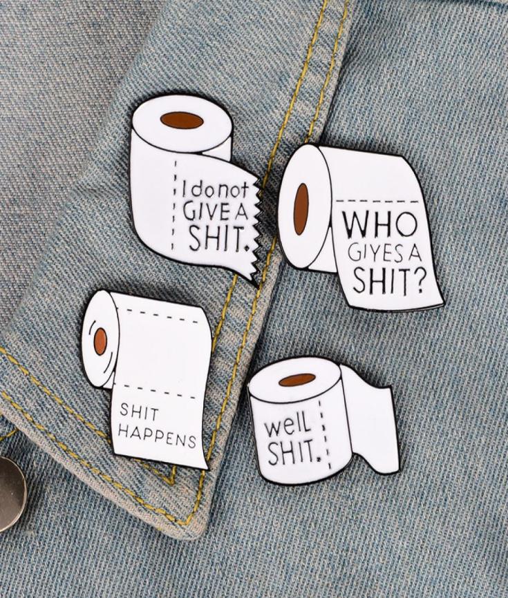 

4 styles Roll Paper Enamel Pins Funny Brooch Gift For Friend Punk Icon Pin Badge Button Lapel Pin Clothes Jeans Cap Bag7832635, White