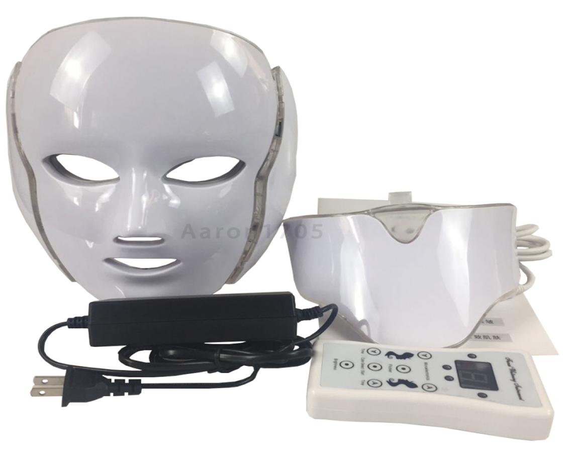 

7 colors pon PDT led skin care facial mask blue green red light therapy microcurrent beauty machine face neck mask7420336