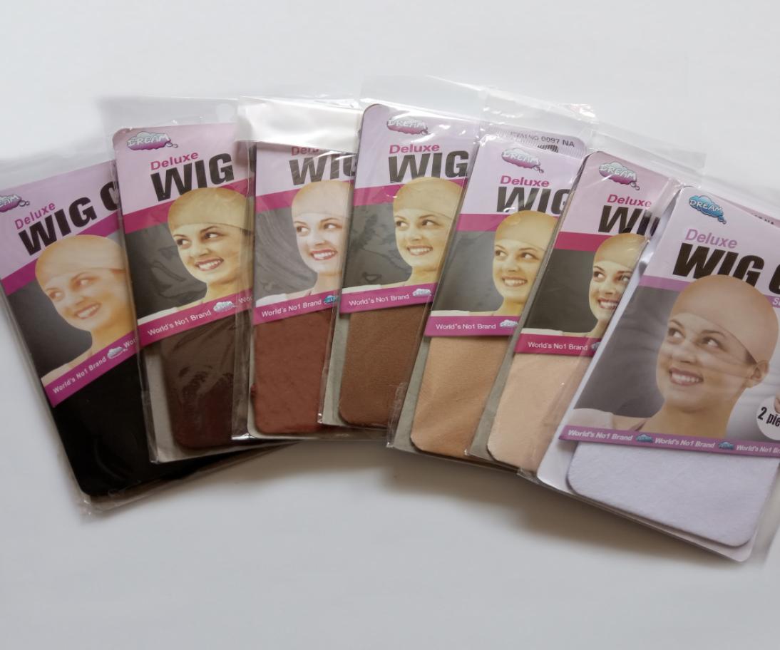 

100pcs50bagsLot NEW Deluxe Dream Beige Wig Cap Stretchable Elastic Hair Net Snood Wig Cap for making wig Hairnet Hair Mesh8028541