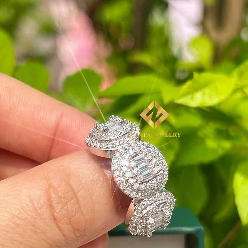 

Ready to Ship Fine 925 Silver Gold Plated Moissanite Diamond Cuban Rings