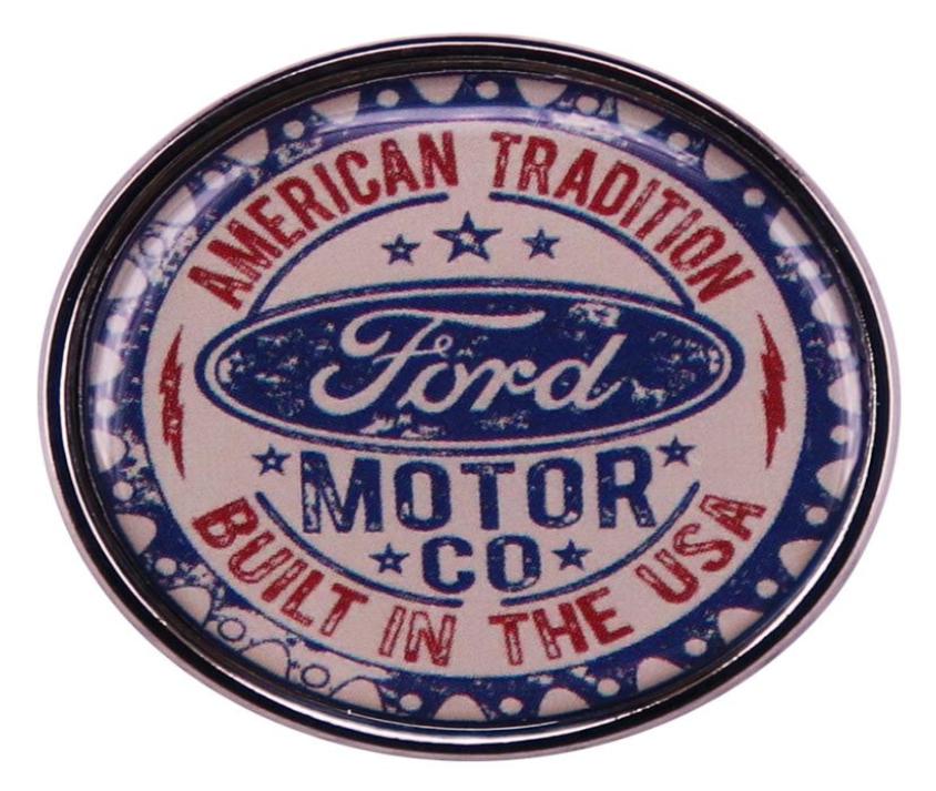

FordMotorCo Logo Badge American Tradition Built In The USA06482922, Red