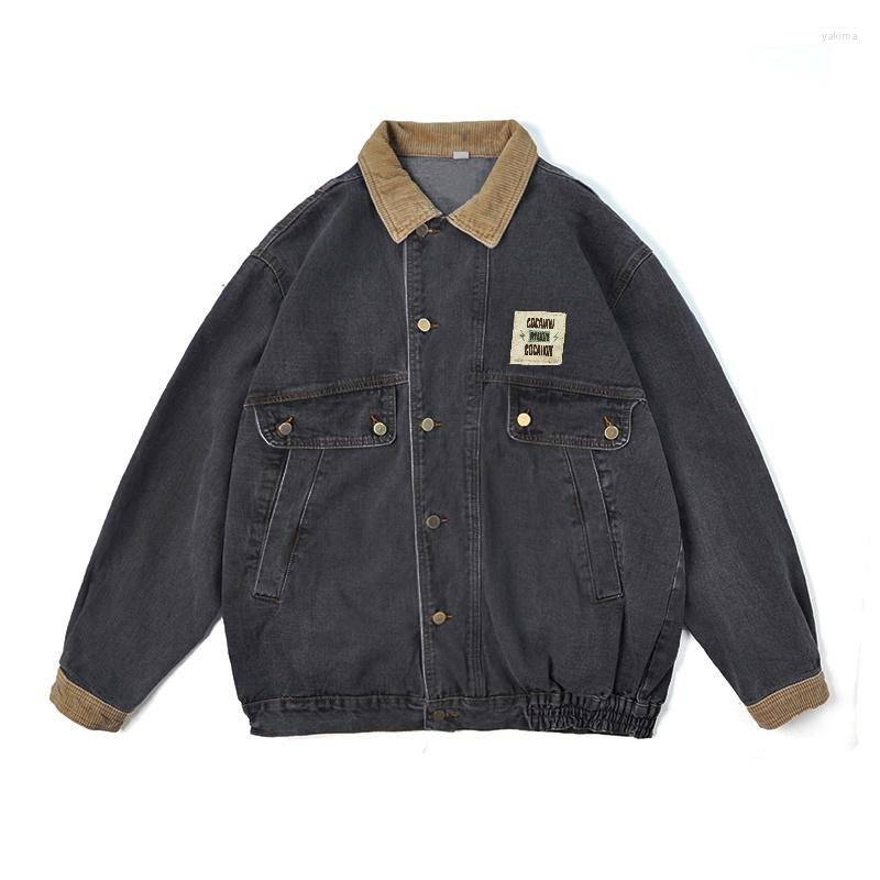 

Men' Jackets Denim Jacket Men' Loose Fitting Spring And Autumn American Retro Korean Version Trendy Brand Handsome, Black