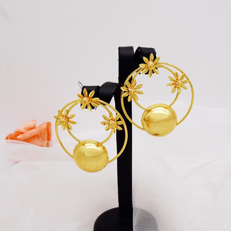 

Dangle Earrings Fashion Yellow Flower Hoop Stylish Girl Accessories Party Daily Wearable Jewellry Drop Earring