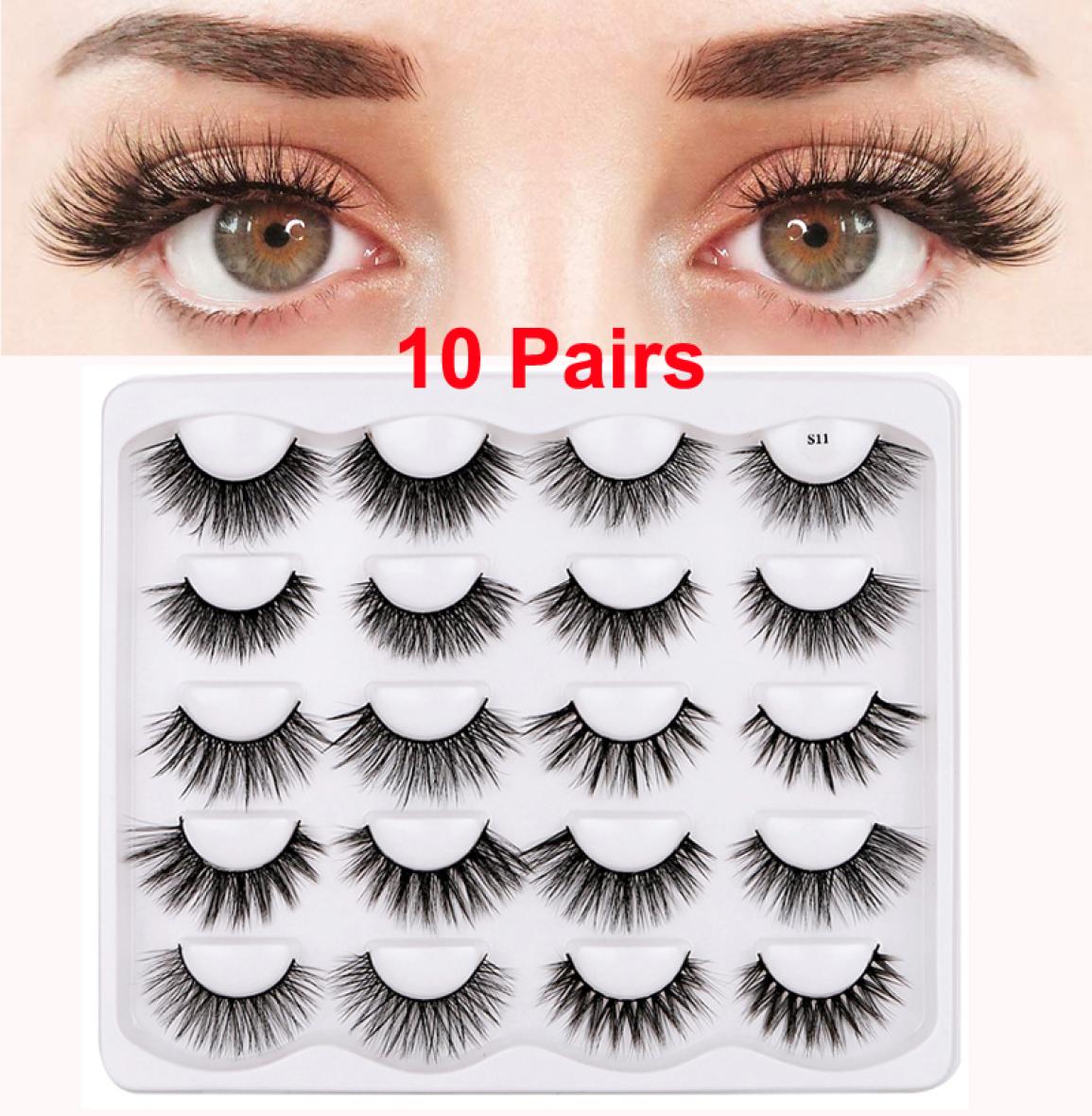 

3D False Eyelashes Handmade Faux Mink Lashes lightweight soft 10 Styles Dramatic Volume Thick Natural Eyelash Wispy Fluffy Eye Mak5754954
