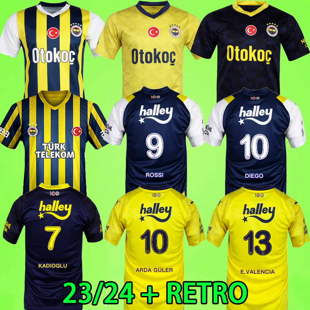 

DZEKO Fenerbahce 2023 2024 soccer jerseys ROSSI DIEGO OZIL ARDA GULER 2013 2014 KUYT KING retro Uniform 23 24 E.VALENCIA KAHVECI KADIOGLU 13 14 football shirt SZALAI, 22/23 away
