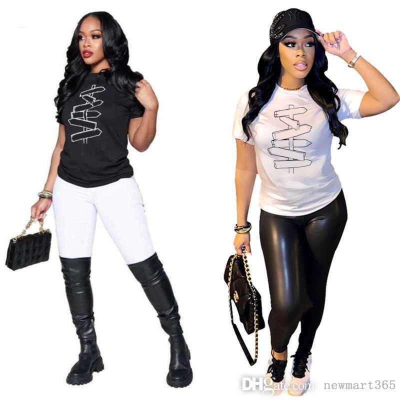 

Retail Plus Size Clothes xxxl 2023 Casual Womens Short Sleeve T-shirt Summer Letter Print Crew Neck Tee, Green