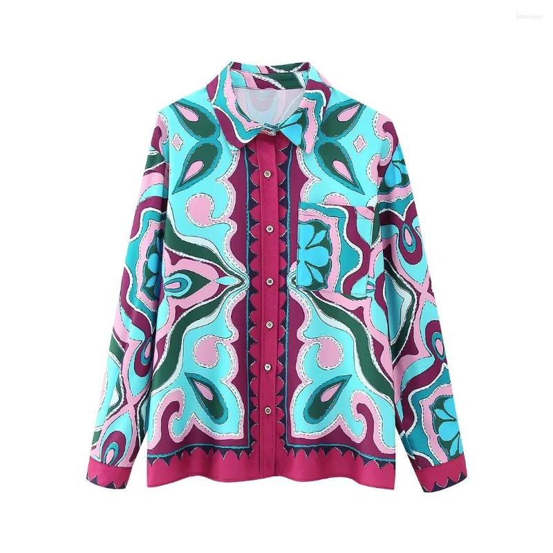 

Women's Blouses Loose Shirt Women 2023 Fashion Stylish Printed Blouse Long Sleeve Modern Girl Casual Top Clothing, As photo