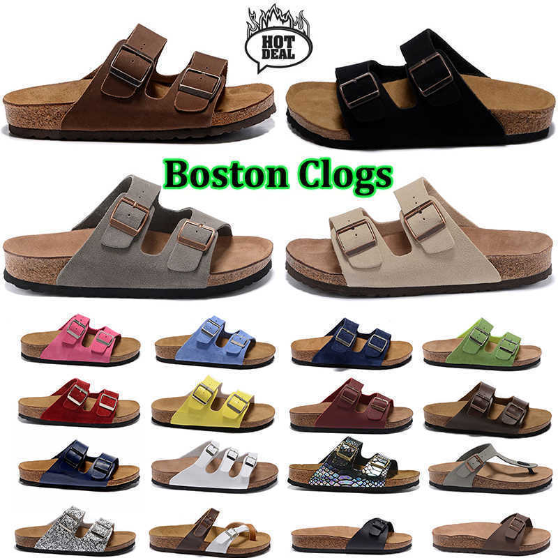 

sandals designer birks clog slippers boston clogs slides arizona sandal slide men women shoes sliders suede snake leather buckle strap flip flops slipper, Item#9