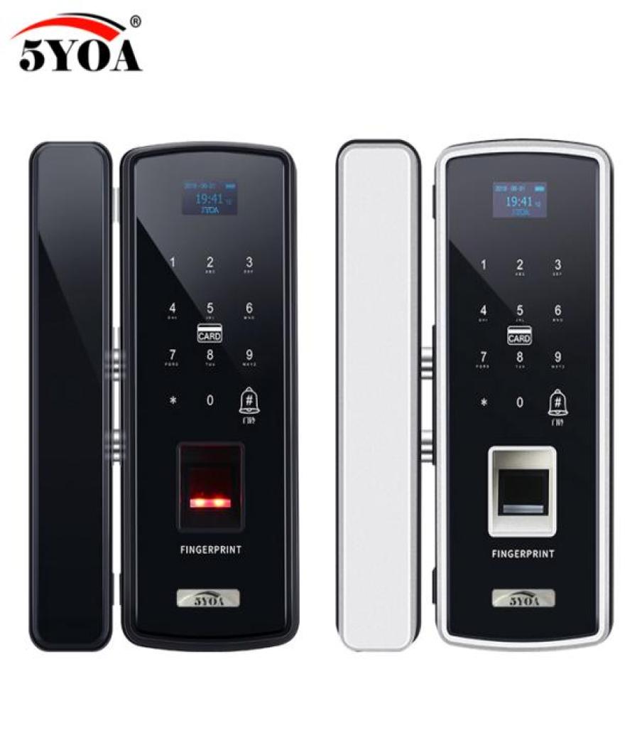 

Glass Fingerprint Lock Digital Electronic Door Lock For Home Antitheft Intelligent Password RFID Card Standalone Opener Smart8911600