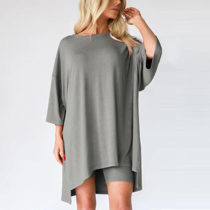 

Women' Tracksuits Women 2 Piece Outfit T-shirt Drawstring Loose Capri Pants Set Casual Oversized T Shirt Tops Shorts Workout Sports, Black