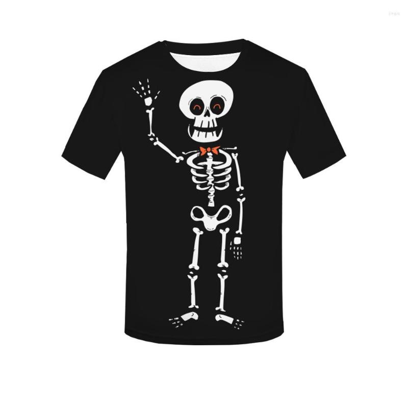 

Men's T Shirts Men's Black Skeleton Print Shirt O Neck Clothing Casual Streetwear Short Sleeve Daily Top