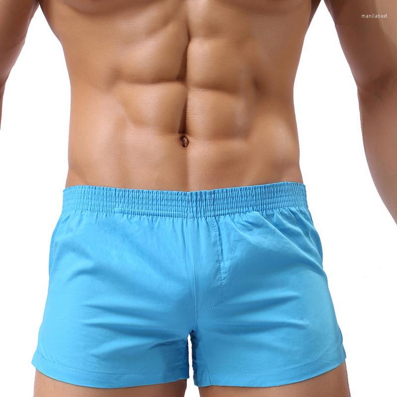 

Underpants Men Lounge Male Shorts Cotton Underwear Men's Home Pants Breathe Casual Sleep Cozy Summer Beach Boxer, E rose red