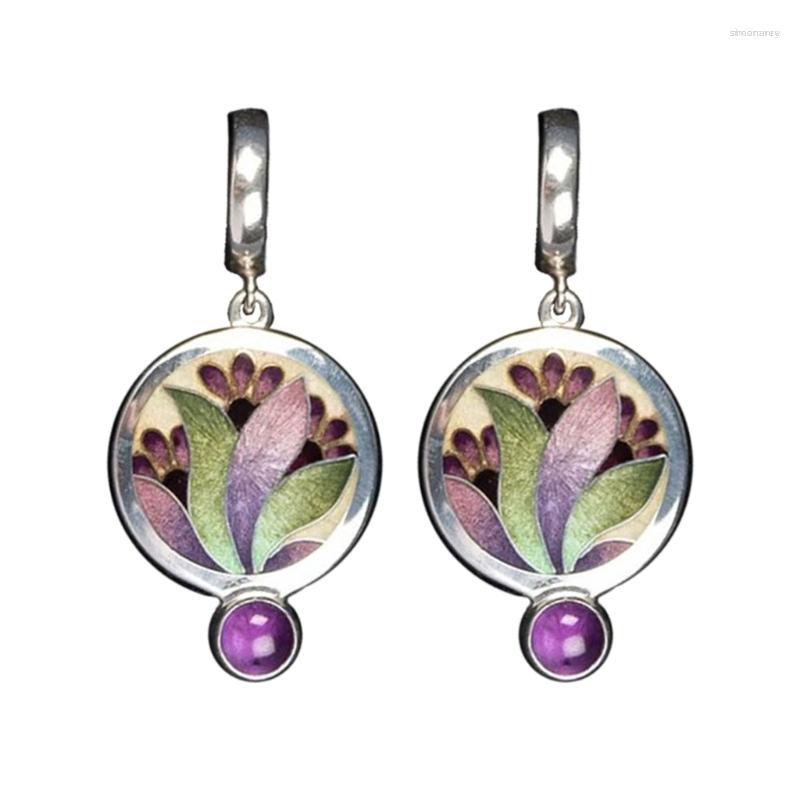 

Hoop Earrings Flower Pattern Punk European American Style Women Jewelry