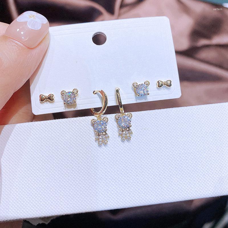 

Dangle Earrings KLG Design Cubic Zircon Crystal Key Lock Pendant Hoop Gold Color Fashion Women Jewelry