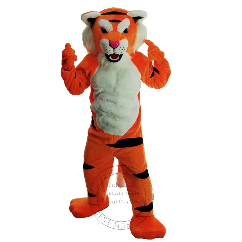 

New Adult Orange Tiger Mascot Costume College Mascot Cartoon theme fancy dress Ad Apparel, As pic