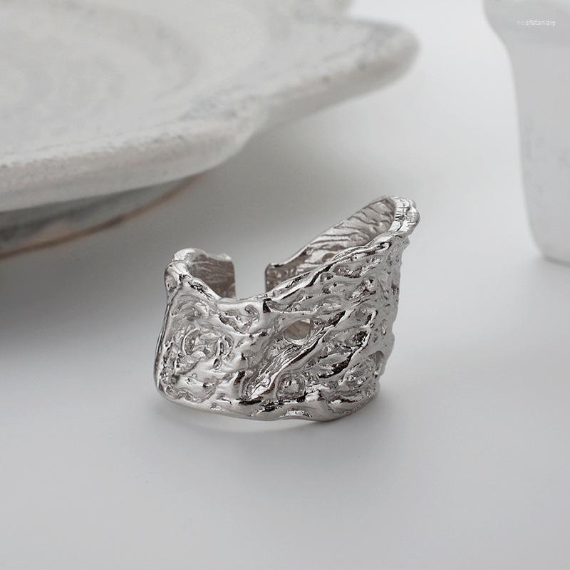 

Cluster Rings Japan Irregular Non-Mainstream Simple Wind Ring Women Neutral S925 Sterling Silver Corrosion Texture Index Finger