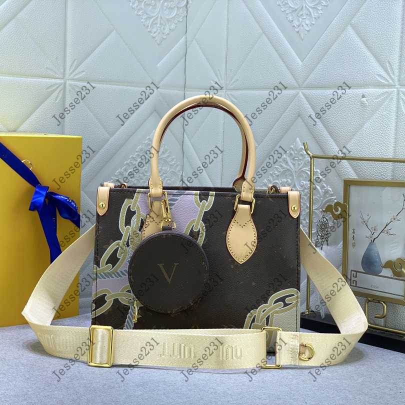 

10A Top Designer bag Womens 2pcs set Genuine Leather OnTheGo PM Handbags Shoulder Bags Crossbody Bag tote bag Embossing Handbags Purse wallets with Original Box 25cm, #6