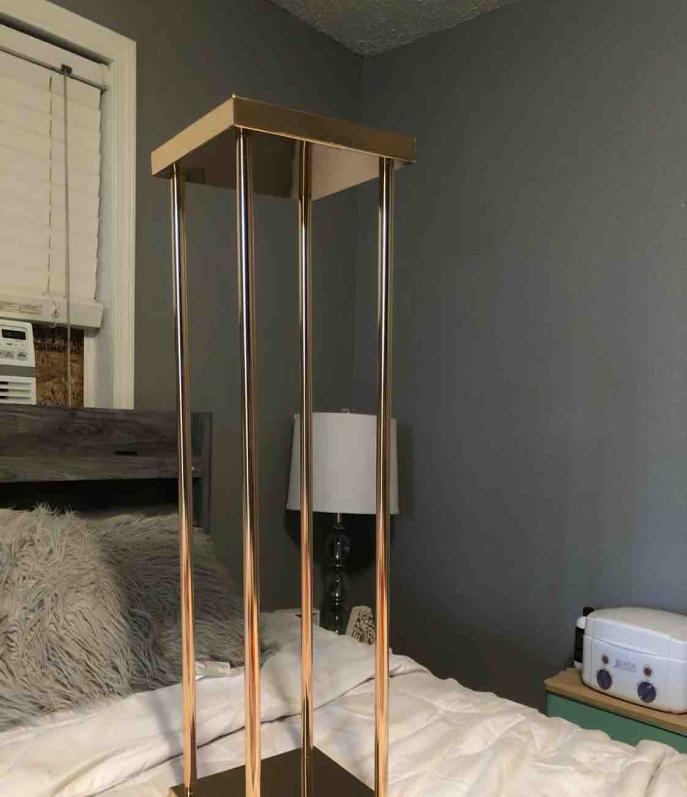 

10PCS Tall Wedding GOLD metal Crystal Table Centerpiece Square Table flower stand Wedding CenterpieceWedding Decoration5748652