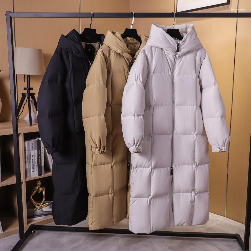 

Women' Down Long Winter Jacket And Coat For Women 90% Duck Filled Elegant Warm Clothing, White