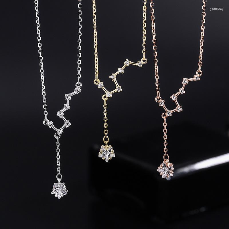

Chains S925 Silver Shiny Diamond Pendant For Women Tassel Delicate Clavicle Wedding Party Necklaces Gift Fine JewelryChains Gord22