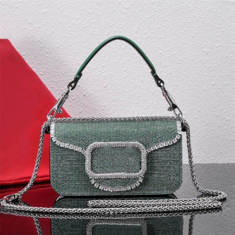 

Flap designer bags for women handbag rhinestone loco hardware accessories detachable sliding chain cowhide leather material leather bag nice looking XB048 E23, 1#