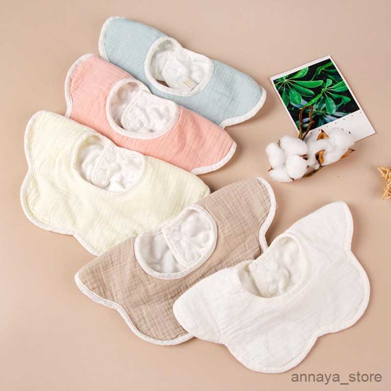 

Bibs Burp Cloths 360 Degree Rotation Burp Cloth Solid Color Baby Flower Shape Feeding Bib Pure Cotton Saliva Towel Breathable R230628