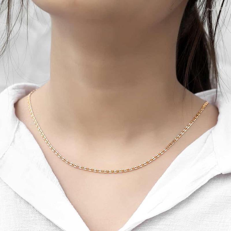 

Chains Snail Chain Necklaces For Women 585 Rose Gold Color Thin Paperclip Link Womens Necklace Jewelry Gifts Elegant 2.5mm DCN15