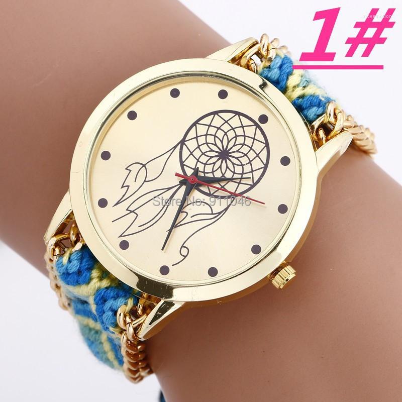

Wristwatches 2023 Luxury Analog Fashion 100pcs/lot Fabric Band Weave Bohemia Women's Watch Lady's Gift Watches Wholesale, Picture shown