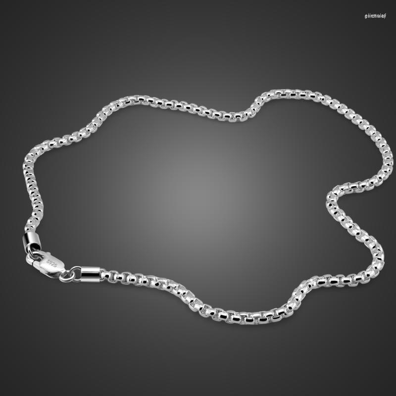 

Chains Genuine Solid Silver Male Fine Jewelry 925 Sterling 3MM 18 To 28 Inches Necklace Chain For Men / Boys GiftChains Gord22