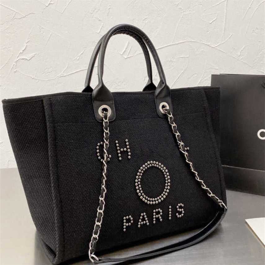 

Luxury Classic Women's Hand Canvas Beach Bag Tote Handbags Large Backpacks Capacity Small Chain Packs Big Crossbody QAC7 50% Clearance sale, Size45x30x15cm