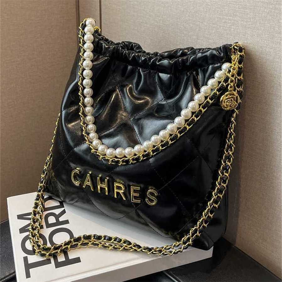 

High and Lingge Pearl Women's Bag New version One Shoulder Bucket Bag with niche design crossbody GLYF 70% Off Outlet Online 06I3, Black small