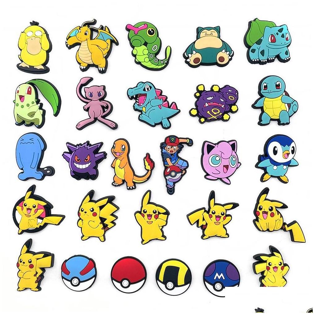 

Charms Cartoon Accessories Wholesale Cute Fairy Elf Ghost Monster Fire Dragon Croc Shoe Pvc Decoration Buckle Soft Rubber Clog Fast Dhmby