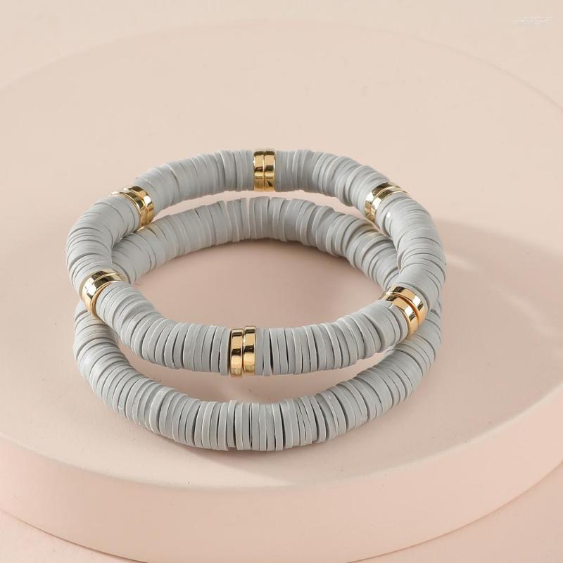 

Strand CHIAO Women Fashion Jewelry Flat Rubber Pieces Stacked Bracelets