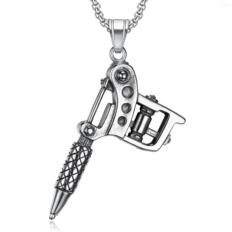 

Pendant Necklaces Creative Vintage Mini Tattoo Machine Necklace Punk Style Gun Women Men Hip Hop Jewelry