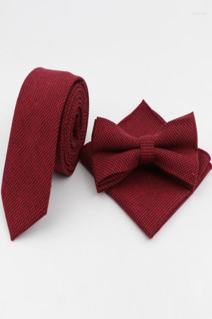 

Bow Ties Skinny Cotton Striped Color Tie Bowtie Pocket Square Set Pure Colorful Necktie Butterfly Handkerchief LotsBow Enek225623567
