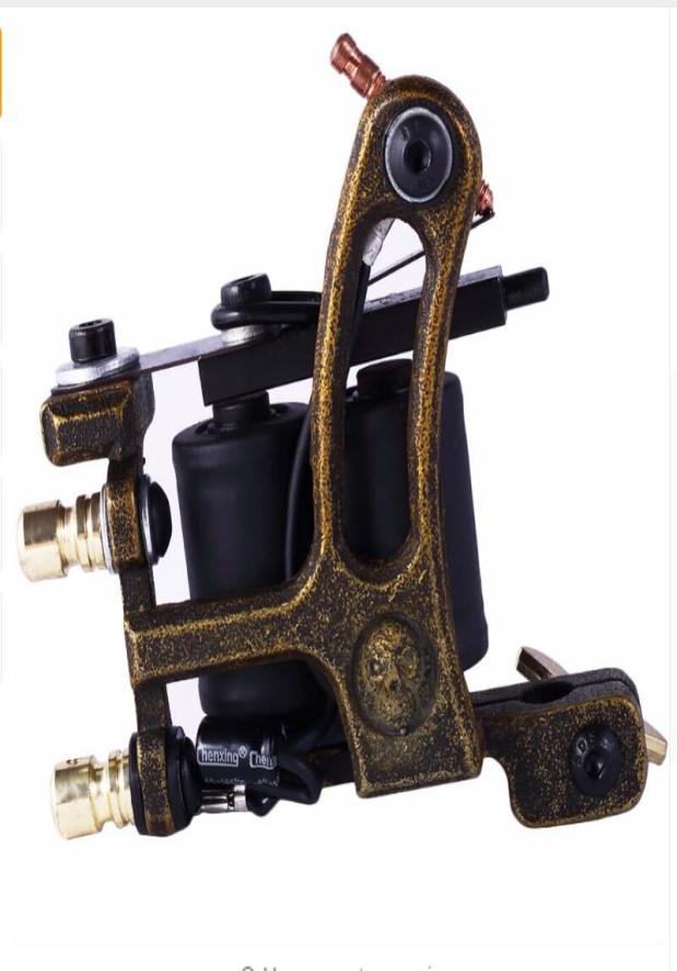 

Top Shader Liner Tattoo Machine 10 Warp Coil Green Tattoo Gun Beginner Practice Tattoo Gun Permanent Makeup Machine5530648