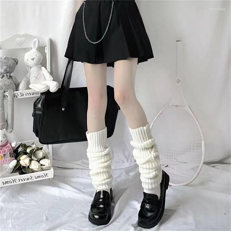 

Women Socks Knit Winter Loose Sleeve Knee High Boot Stockings Leggings JK Lolita Thicken Warm Boots, A7