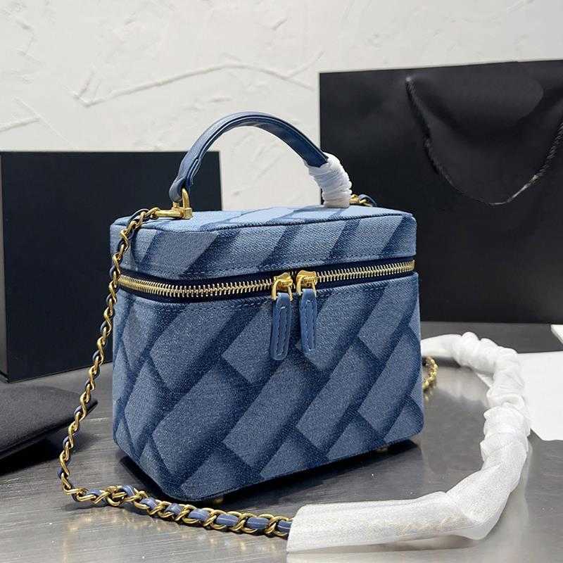 

makeup bag cosmetics bag pouch Women Denim toiletry purses Solid color Fashion all-match small fresh daily cosmetic bags cases, Xar01 33x29cm