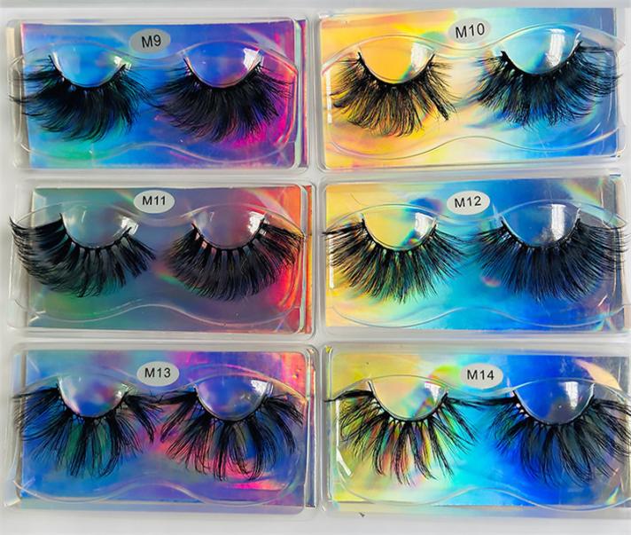 

14 Styles 25mm 27mm Longer Dramatic Mink Lashes 8D Mink Eyelash Handmade False Eyelash in bulk1676742
