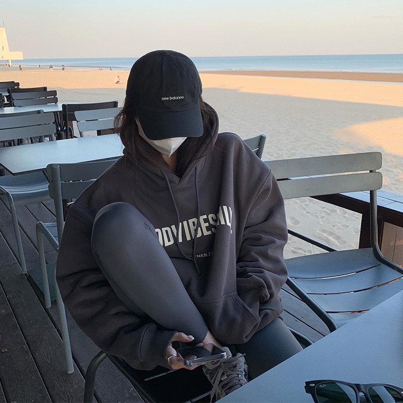 

Women's Hoodies Womens Clothing Grey Vintage Street Sweatshirt Hoodie Letter Printing Long Sleeves Casual Warm Oversize Baggy Ladies Tops, Navy blue