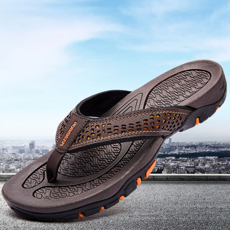 

Slippers Men's Flip Flops Summer Retro Large Size Sandals Round Head Lightweight Nonslip Hiking Shoes Sandalias Hombre 230628, Black red