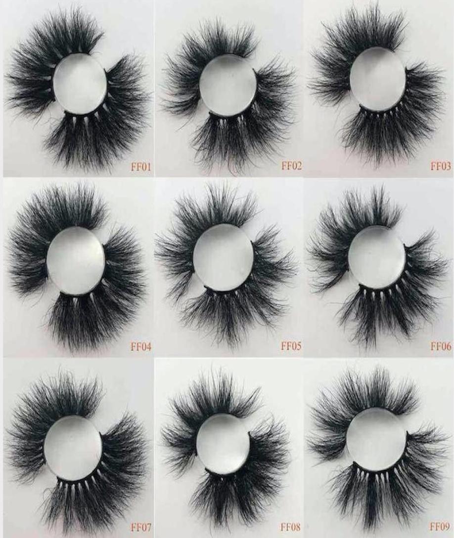 

25mm Real Mink lashes Fluffy False Eye Lash Handmade Dramatic Curly Lashes 3D Mink eyelashes 10 pairs7723583
