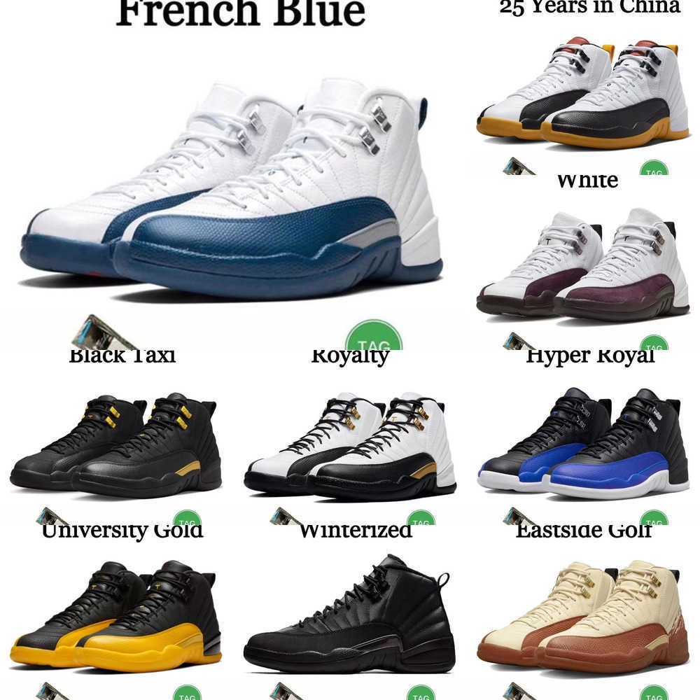 

Shoes 2023 Jumpman 12s Basketball 12 Stealth A Ma Maniere University Blue Black Royalty Taxi Playoffs Utility Cherry Low Easter Flu Game Men Sports Sneakers 40-47