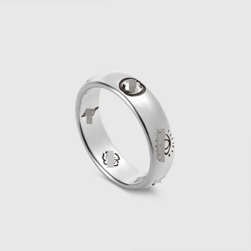 

Classic Sterling Silver Double Love Fearless Flower Bird Family Fashion Men's and Women's Couple Ring