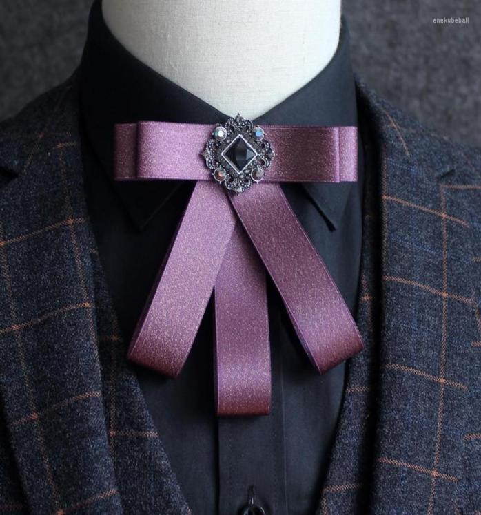 

Bow Ties British Men Women Tie Cravat Elastic Band Alloy Rhinestone Crystal Necktie School Child Uniform Wedding Party Ribbon Bowt6678713